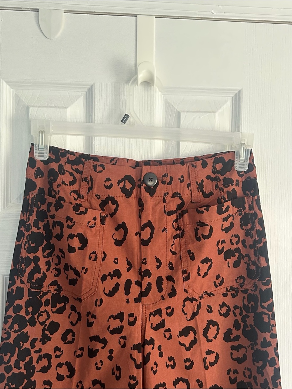 Maeve By Anthropologie The Colette Wide Leg Cropped Leopard Pants Sz 28 - Picture 3 of 10